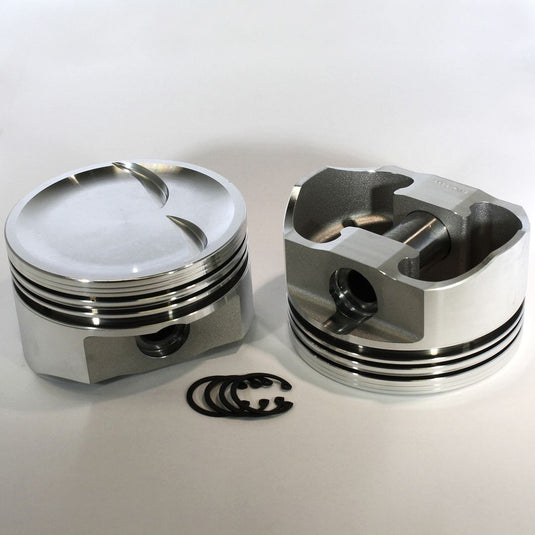 8712-4000 383 Small Block Chevy E Series -18cc Dish Top SBC 23 Degree Forged Piston Set 4.000 inch bore   COMP HEIGHT:  1.425