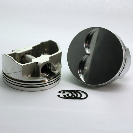 1-2470-4155-408-Small Block Chevy FX1 Series -5cc Flat Top  SBC 23 Degree-Forged-Piston-Set- 4.155 inch bore