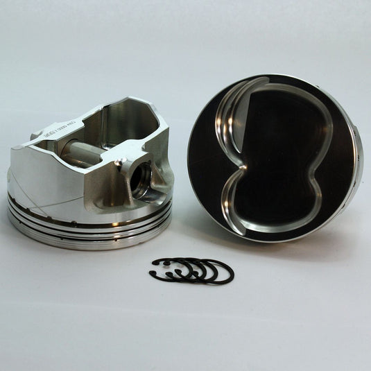 3310-4165 408W - 5.8 Stroker Small Block Ford 351W FX Series -22cc Dish Top SBF 20 Degree Inline & Twisted Wedge Forged Piston Set 4.165 inch bore   COMP HEIGHT:  1.23