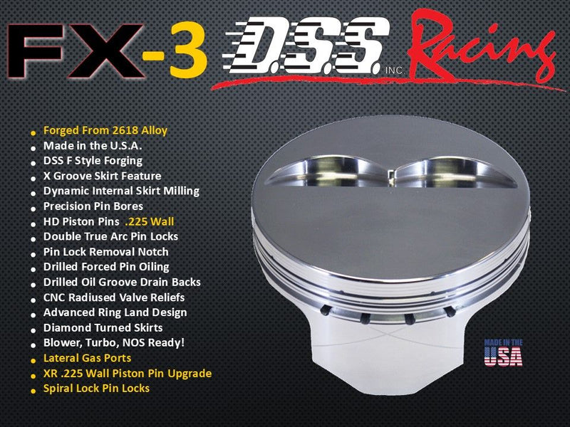 Load image into Gallery viewer, 2944-4000 6.0 - LS2 -6.2 - LS3 - L98 - LQ9 - LS7 - LSA - LSX Stroker Chevy LS FX Series -22cc Dish Top LS1,LS2,LS3 and LS7 Forged Piston Set 4.000 inch bore COMP HEIGHT: 1.052"
