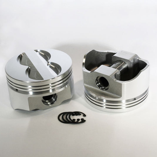 8702-4030 350 Small Block Chevy E Series -8cc Flat Top  SBC 23 Degree Forged Piston Set 4.030 inch bore   Pin Dia.:  0.927