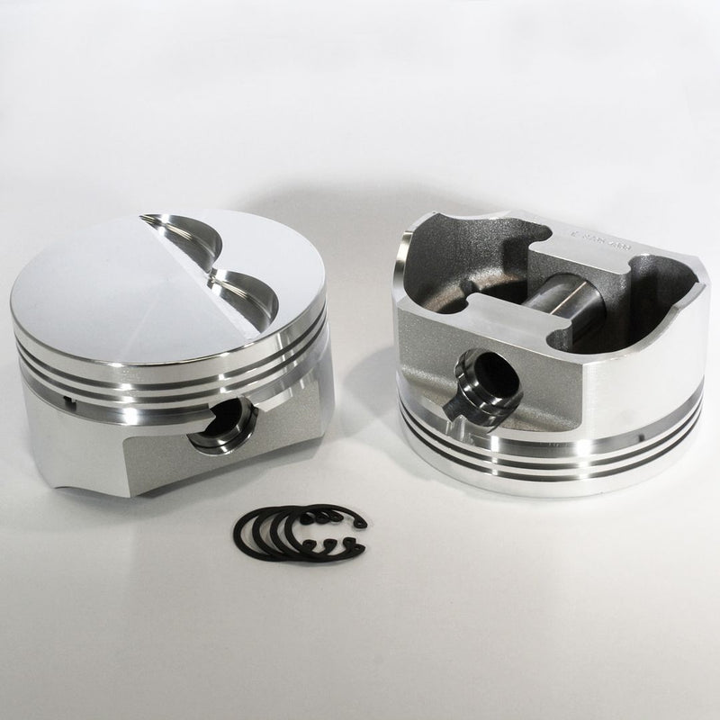 Load image into Gallery viewer, 8705-4030 350 Small Block Chevy E Series -4cc  Flat Top  SBC 23 Degree Forged Piston Set 4.030 inch bore   COMP HEIGHT:  1.26&quot;
