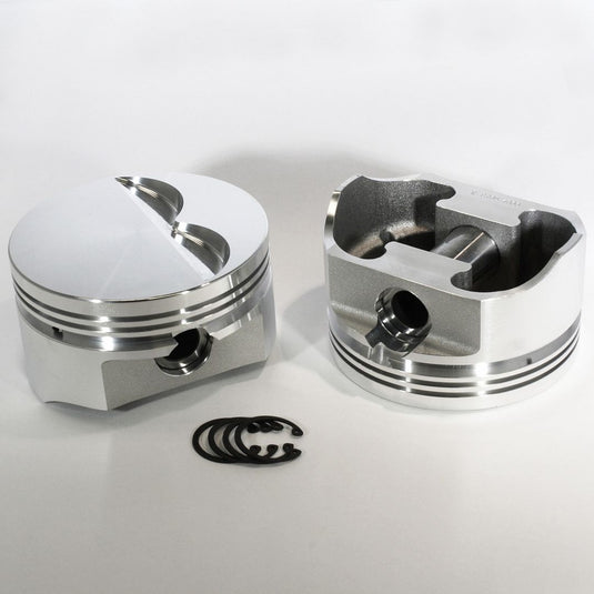 8705-4040 350 Small Block Chevy E Series -4cc  Flat Top  SBC 23 Degree Forged Piston Set 4.040 inch bore   Pin Dia.:  0.927
