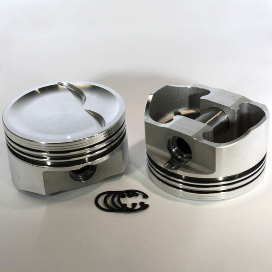 8712-4030 383 Small Block Chevy E Series -18cc Dish Top SBC 23 Degree Forged Piston Set 4.030 inch bore   Pin Dia.:  0.927"   Comp Height:  1.425"