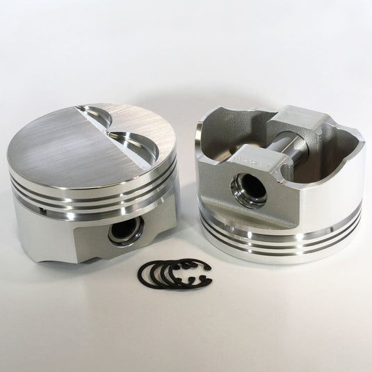 8720-4000 393W - 5.8 Stroker Small Block Ford 351W E Series -3cc Flat Top  SBF 20 Degree Inline Forged Piston Set 4.000 inch bore   COMP HEIGHT:  1.6