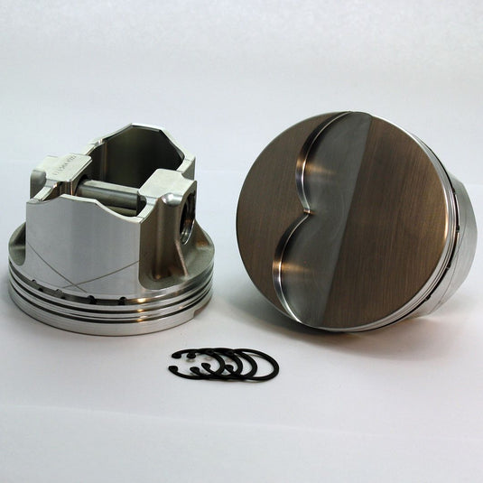 6102-4080 389 Pontiac Early and Late FX Series -7cc Flat Top  Pontiac Early and Late Forged Piston Set 4.080 inch bore   COMP HEIGHT:  1.71