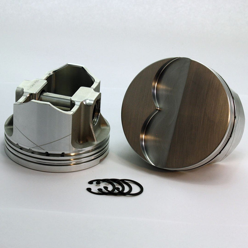 Load image into Gallery viewer, 6100-4180 389 Pontiac Late  FX Series -7cc Flat Top  Pontiac Late Forged Piston Set 4.180 inch bore   COMP HEIGHT:  1.71&quot;
