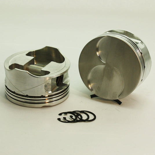 1-4812-3705-4.6-Ford Modular FX1 Series -3cc Flat Top  Modular 2V PI / Twisted Wedge-Forged-Piston-Set- 3.705 inch bore