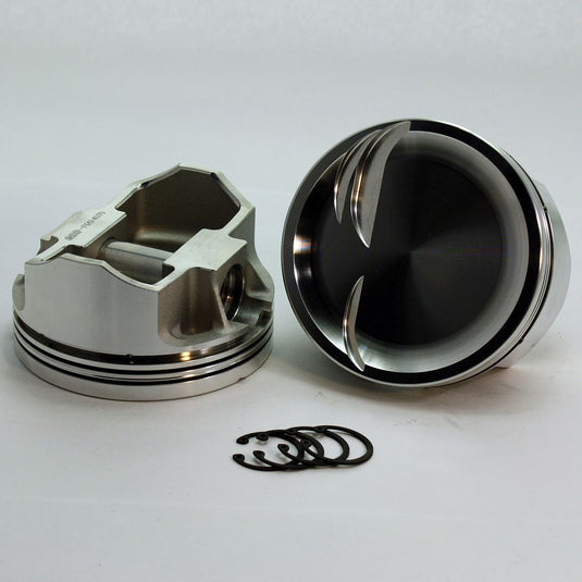8863-4030 347 Stroker Small Block Ford 289 - 302 SX Series -18cc Dish Top SBF 20 Degree Inline & Twisted Wedge Forged Piston Set 4.030 inch bore   Pin Dia.:  0.912
